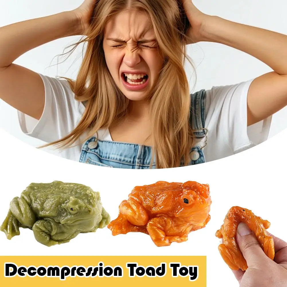 Frog Squishy Stress Relief Toy Squeeze Fidget Prank Realistic Toad Qme