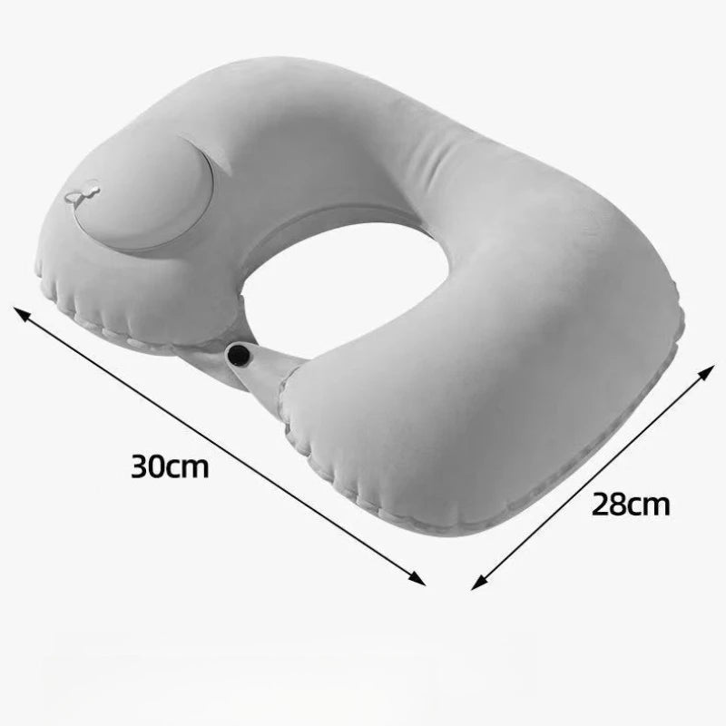 U-shaped Inflatable Pillow Portable Storage Press Travel Neck Car Qme