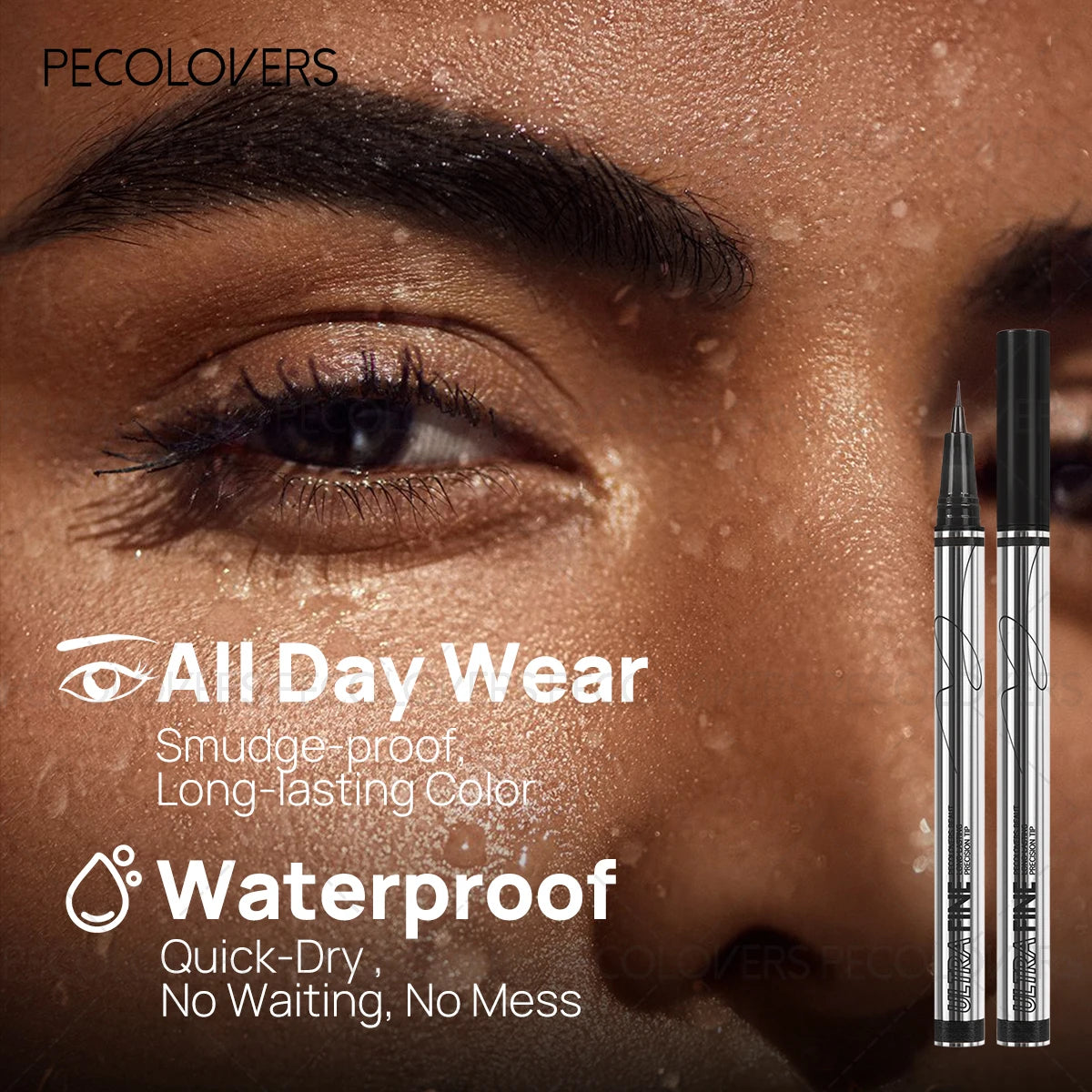 Liquid Eyebrow Pencil Soft Mist Black Gray Brown Waterproof Qme