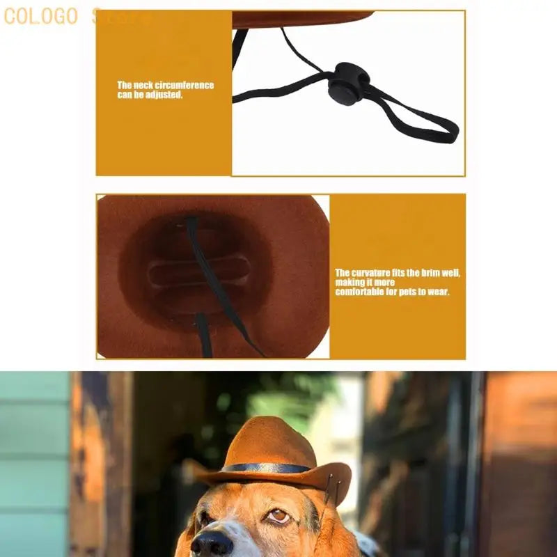 Western Denims Hat Dog Cats Nonwoven Comfortable Breathable Easyly Qme