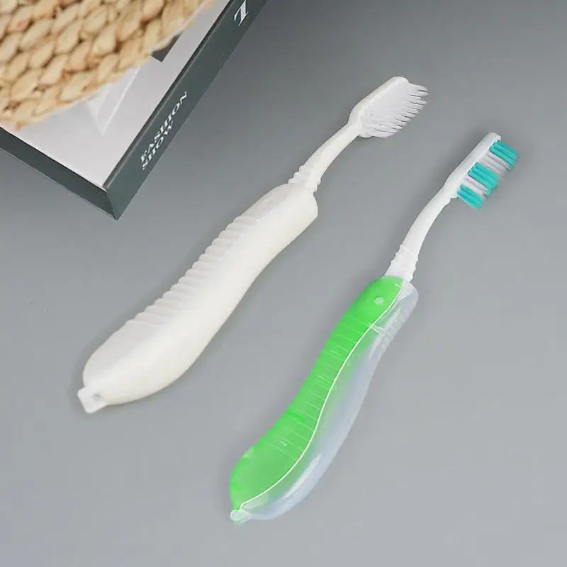Compact Folding Toothbrush Foldable Design Travel Pocket Suitable Qme Navy blue one size