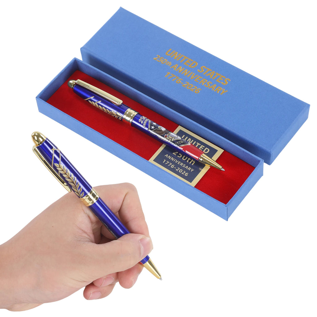250th Anniversary Commemorative Ballpoint Pen 1776-2026 Commemorative Collector Pen for Men Lawyers History Buffs Qme