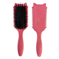 Boar Bristle Curl Defining Brush Detangling Shaping Styling Tool Qme 1Pc Rose Red