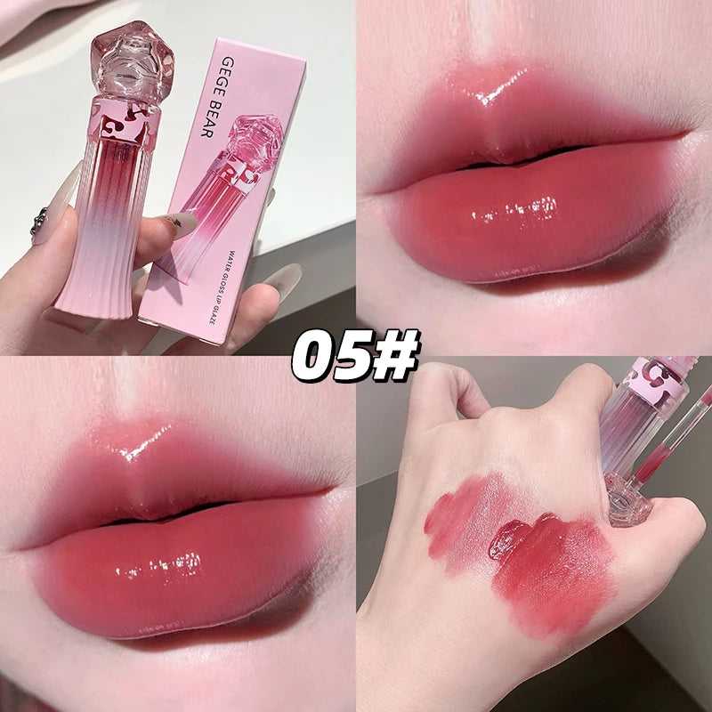 Gege Bear Water Light Lip Llaze Mirror Lipstick Gloss Hydrating Qme GX1387-05