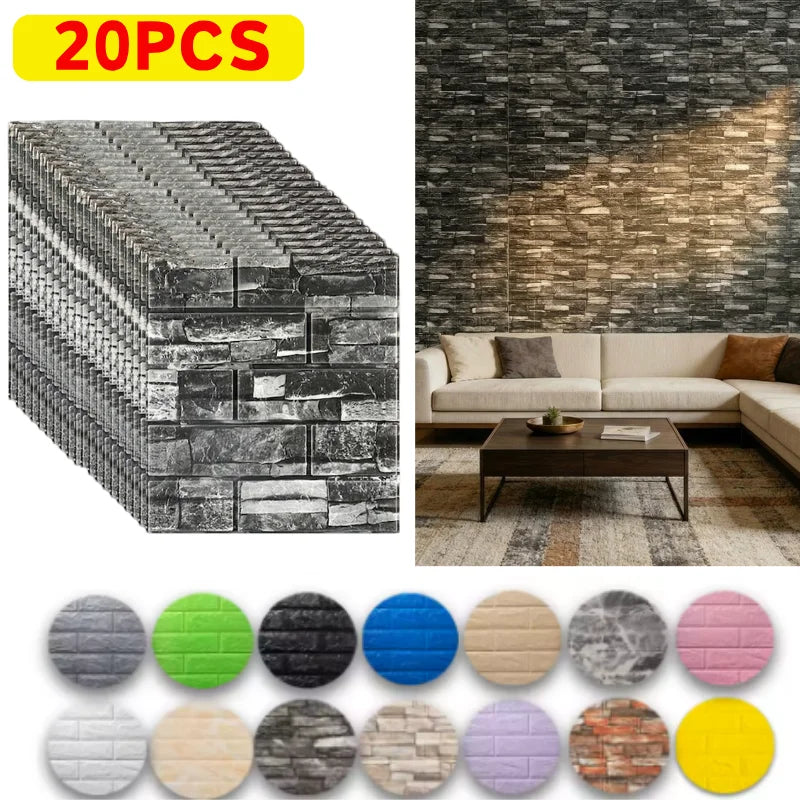 Stain Resistant Waterproof 3D Brick Wallpaper 38 5cmx35cm Wall Qme