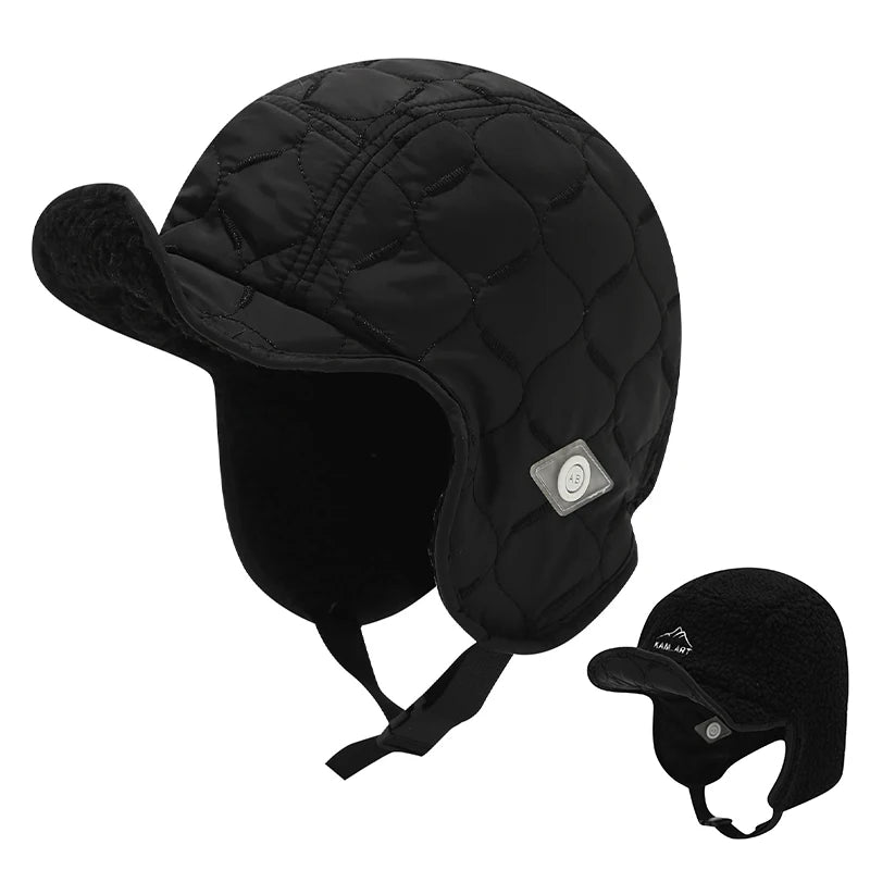 Winter Men Women Trapper Aviator Trooper Earflap Warm Waterproof Ski Qme Black