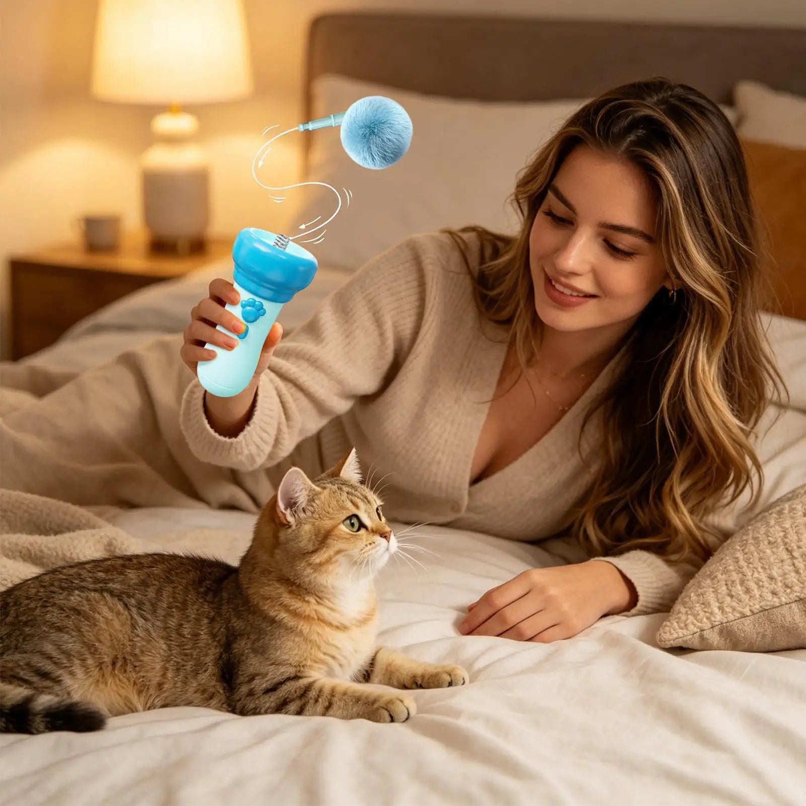 Interactive Wand Cat Toys Smart Automatic Retractable Teaser Stick Interactive Cat Toys For Indoor Kitten Exercise Exercise Play Qme