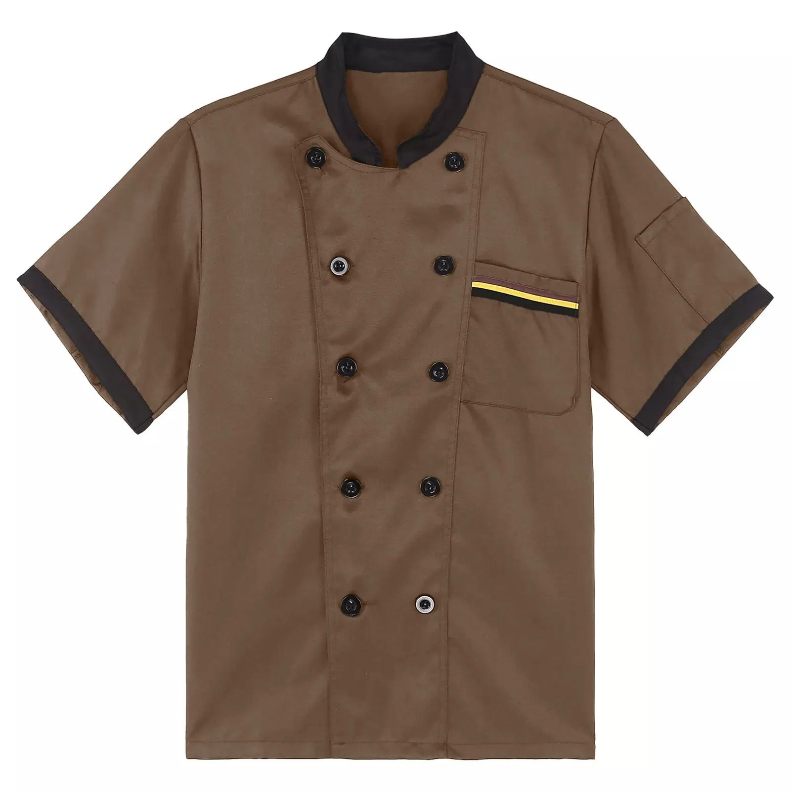 Restaurant Chef Short Sleeve Hotel Cafe Kitchen Work Wear Bakery Cooking Uniform Tops Man's Soft and Comforatble Thin Top Qme