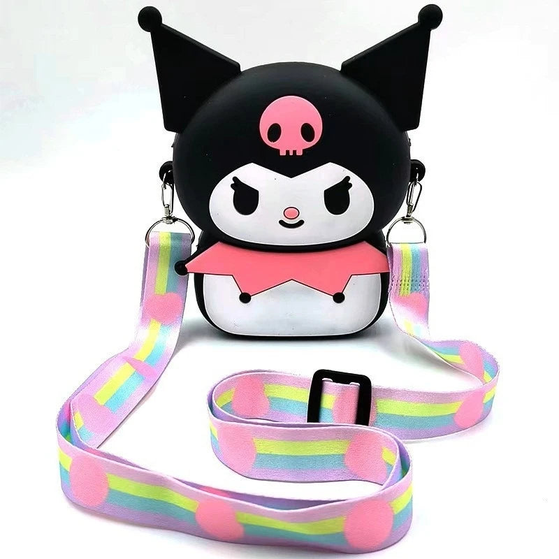 Kuroomi Cute Cat-shaped Silicone Coin Purse Multi-color Strap Qme