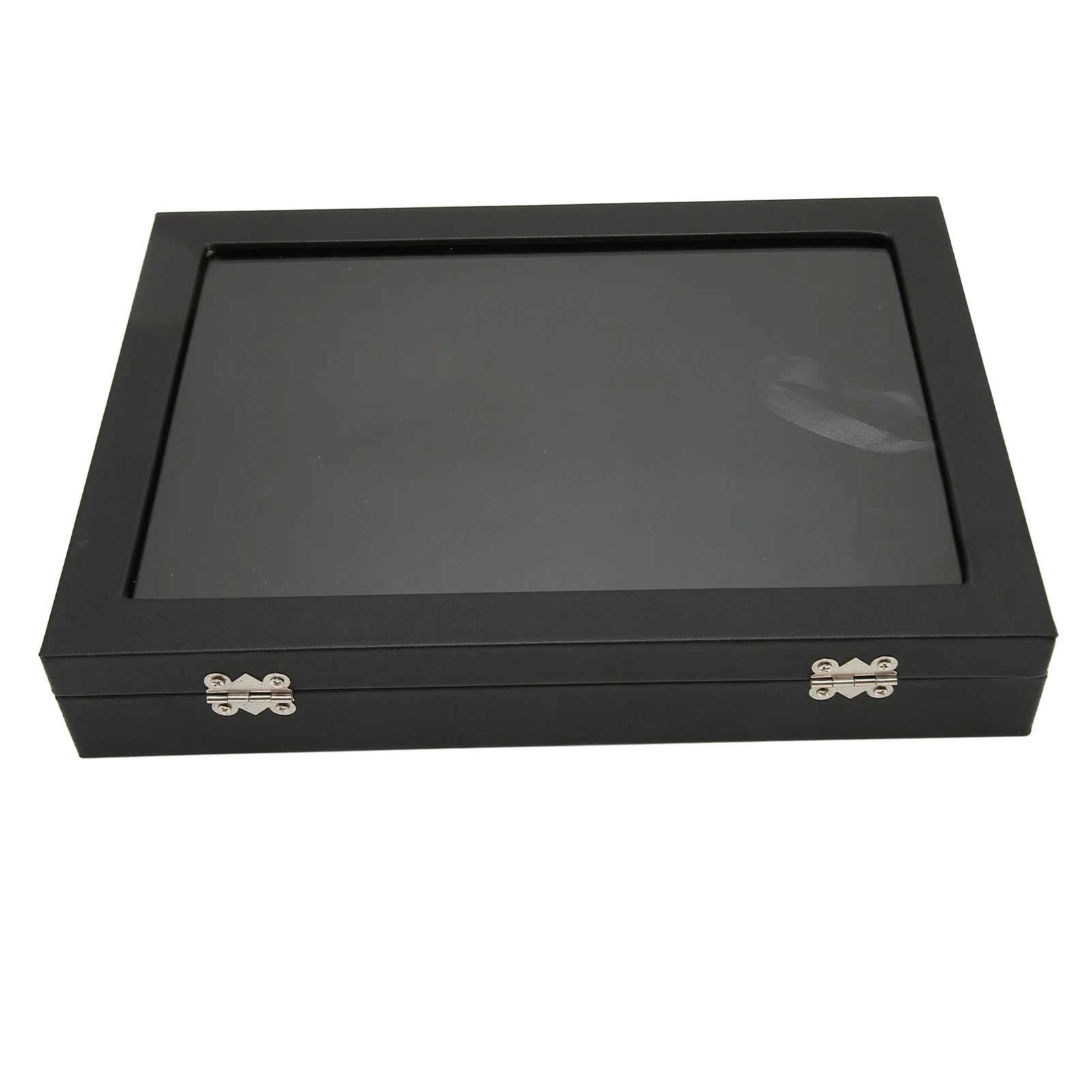Medal Frame Box Space Saving Pin Display Case Dustproof Transparent Lid Sponge Lining with Lock Buckle for Badge Collection Qme black
