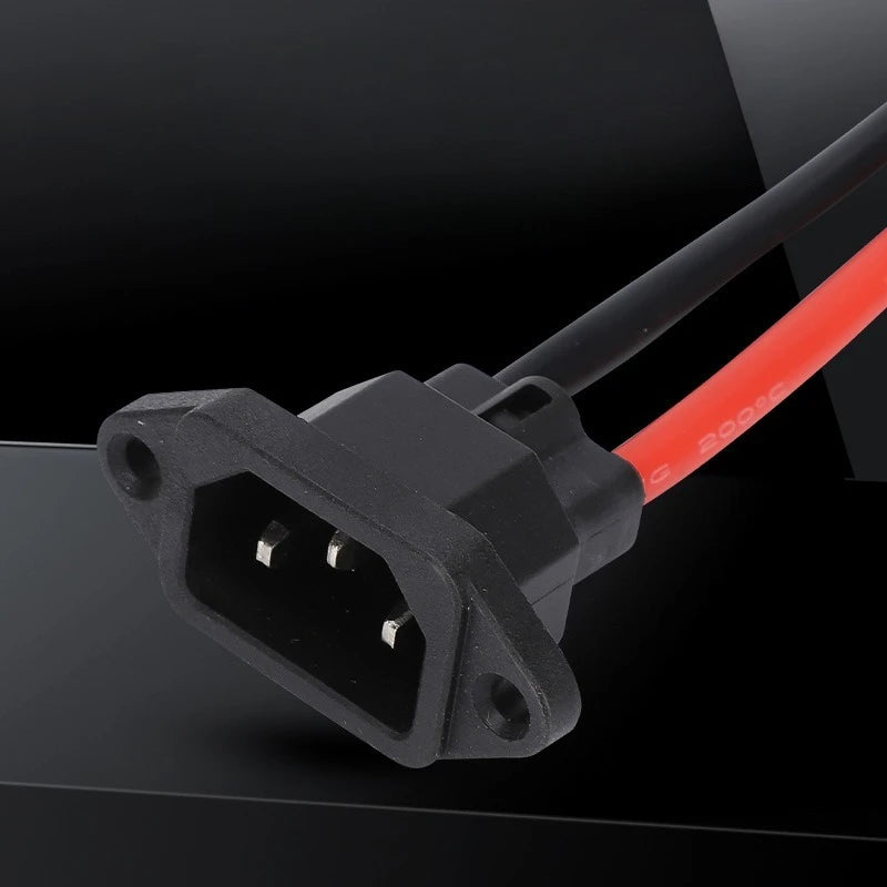 2pcs Electric vehicle lithium battery charging port product socket with cable AC power plug Qme 12AWG 20CM