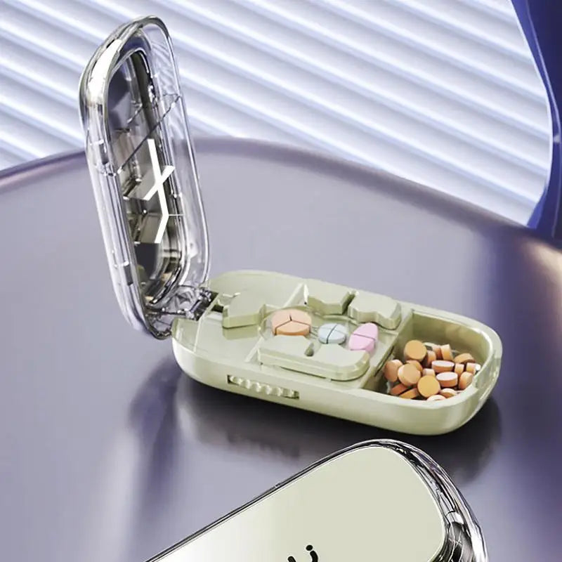 Tablet Splitting Pills Splitter Portable 3IN1 Medicine Cutter Precise Qme