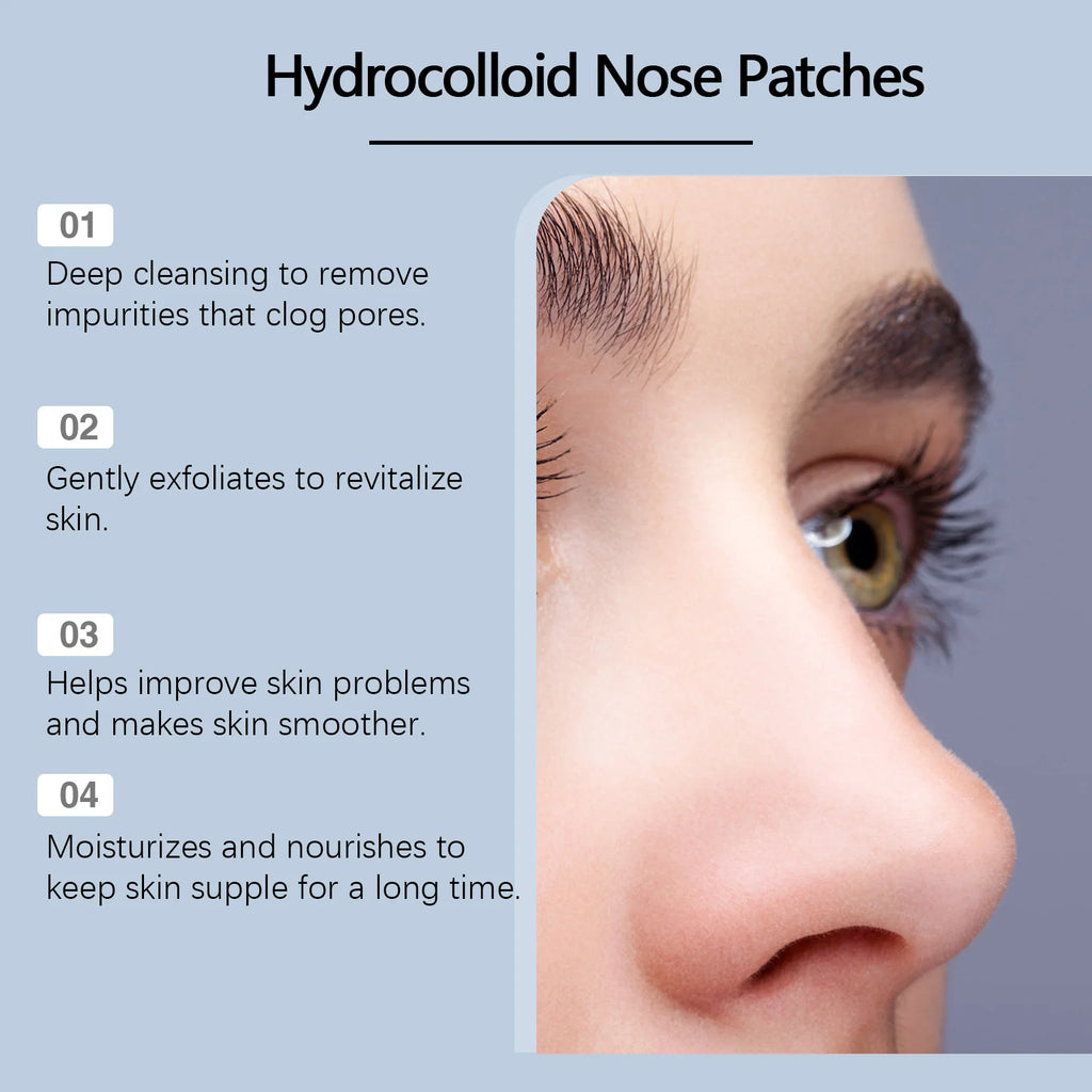 Salicylic Acid Nose Pore Strips Oil Control Hydrocolloid Nose Patches For Nose Blackheads Pimples Removal Refines Pores Non-Tigh Qme