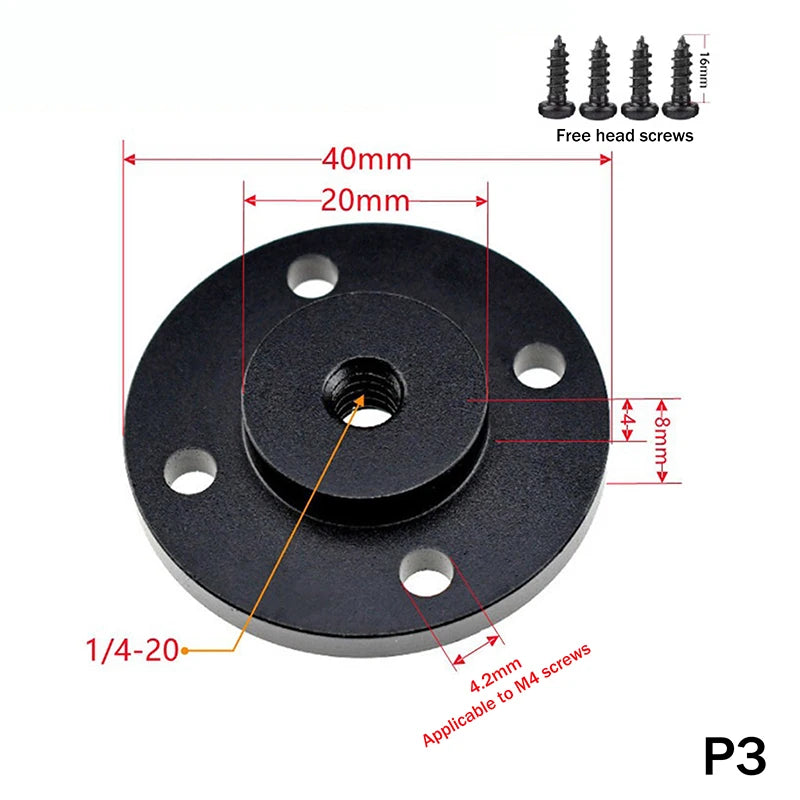 Shoe Mount Metal Plate Wall 1 4 3 Thread Tripod Adapter Holder Qme 3
