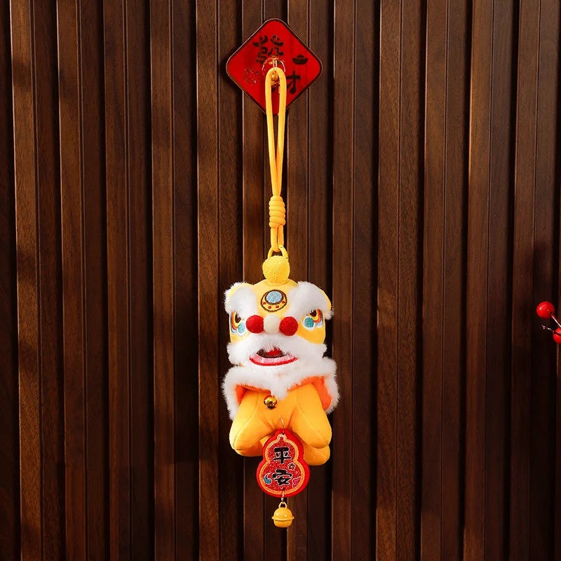 Cartoon Lion Dance Keychain Awakened Lion Chinese Style Lion Dance Pendant Doll Year Of Horse Chinese New Year Gift Qme style 4