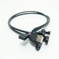 A Female To Internal 9 Pin Header Adapter High Speed 30cm/1FT 2 Dual Port USB PCB Motherboard Cable for PC MainBoard Qme 0.5m