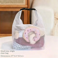 Waterproof Storage Bag, Fitness Clothing, Swimming Bathroom, Large Capacity Drawstring, Outdoor Toiletries Bag Qme small white