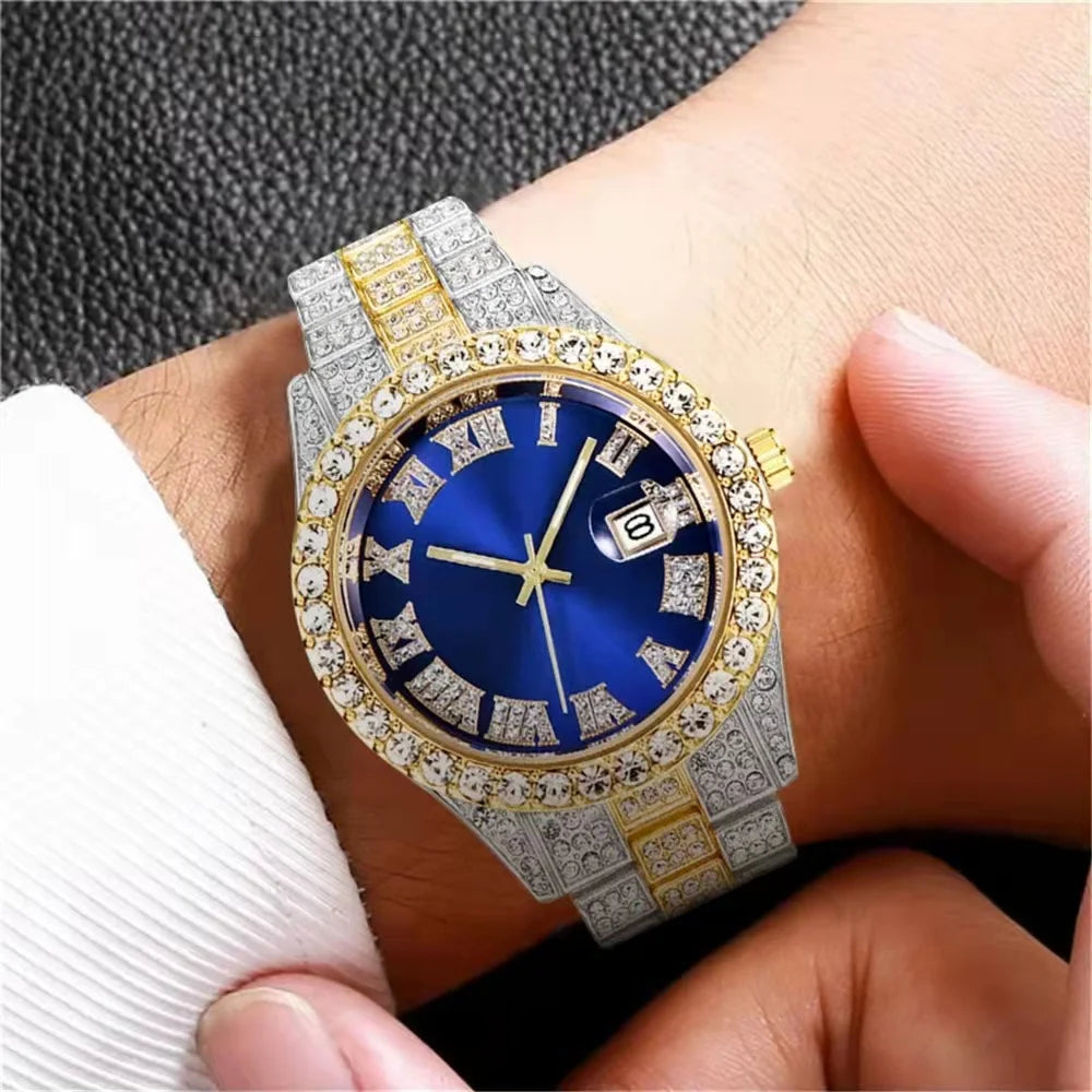 Luxury Fashion High-end Mantianxing Diamond Steel Belt Men's Quartz Qme