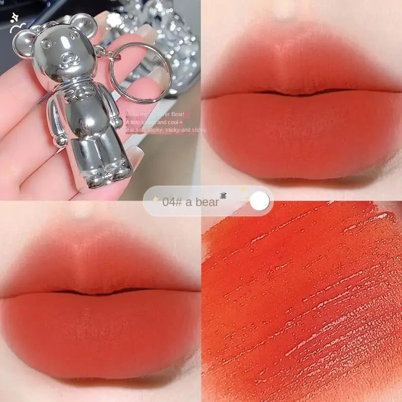 ZVEV Bear Lip Mud Matte Foggy Velvet Glaze Lipstick Keychain Pendant Qme A8-300-04