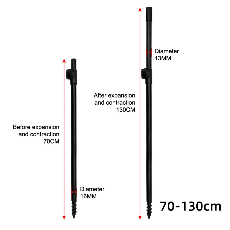 Carp Fishing Bank Sticks Aluminium Adjustable Telescopic Banksticks Qme 70-130cm