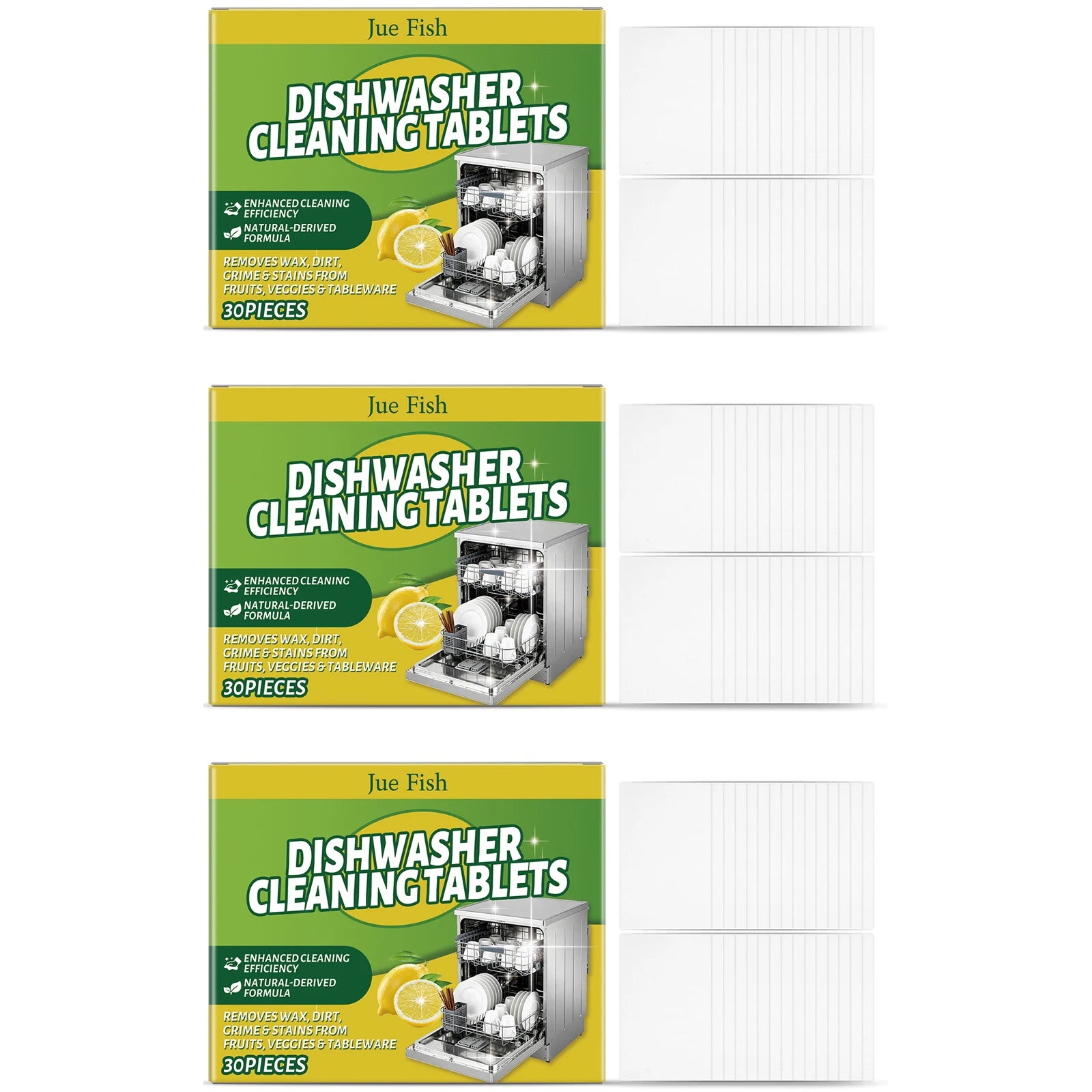 Dishwasher Cleaning Tablets Quickly Decompose Oil Stains Improve Cleaning Efficiency Eliminate Odors Dishwasher Cleaning Agents Qme 3 X 30pcs Boxed
