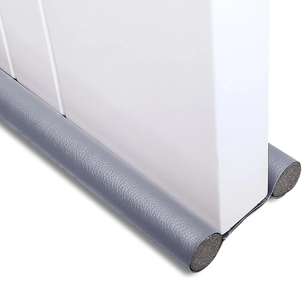 1pc Door Bottom Seal Strip Cuttable Insulation Under Door Draft Blocker Windproof Anti-Cold Gap Weather Stripping Acoustic Foam Qme Double grey
