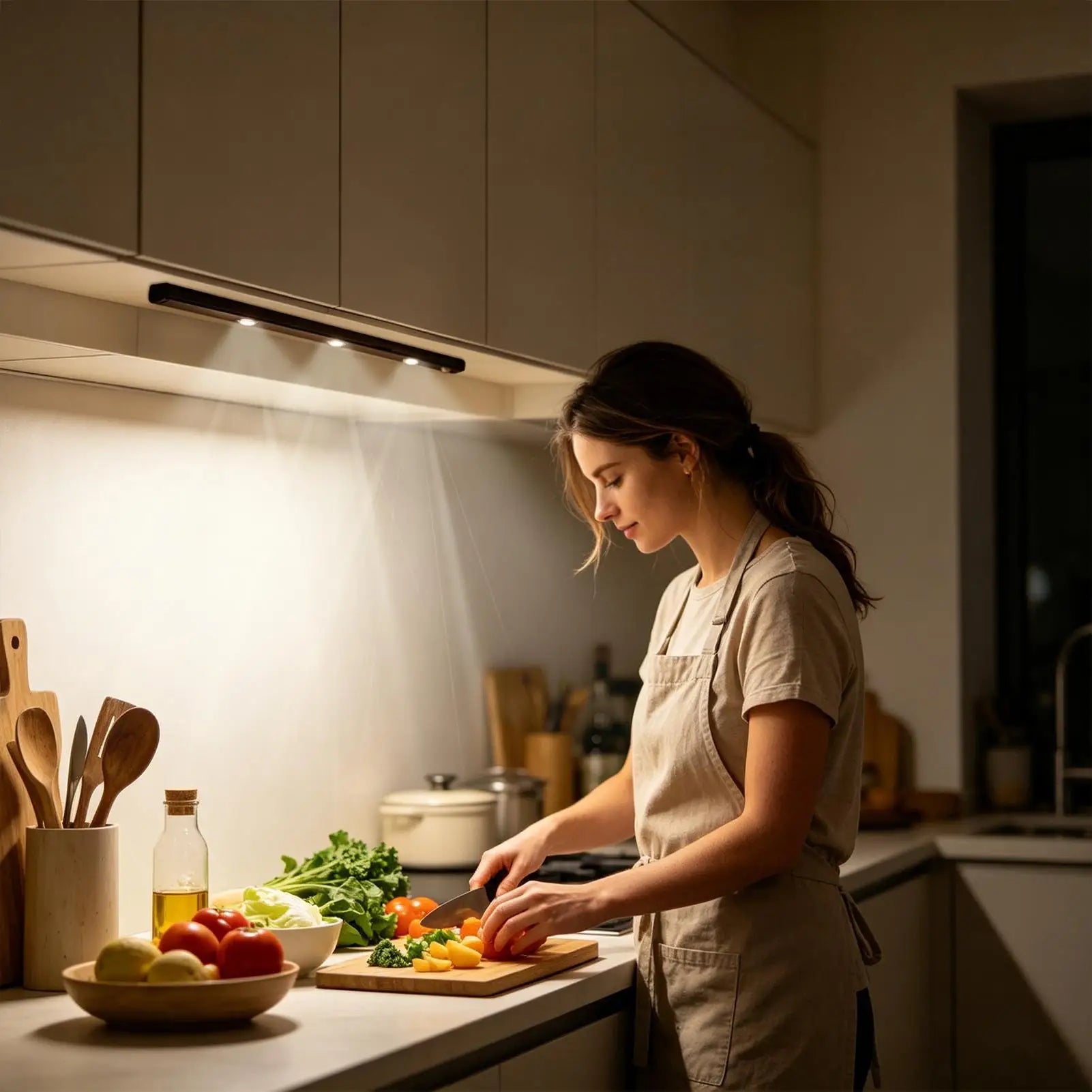 Under Cabinet Lighting LED Rechargeable Cordless 3-level Strip Shelf Qme