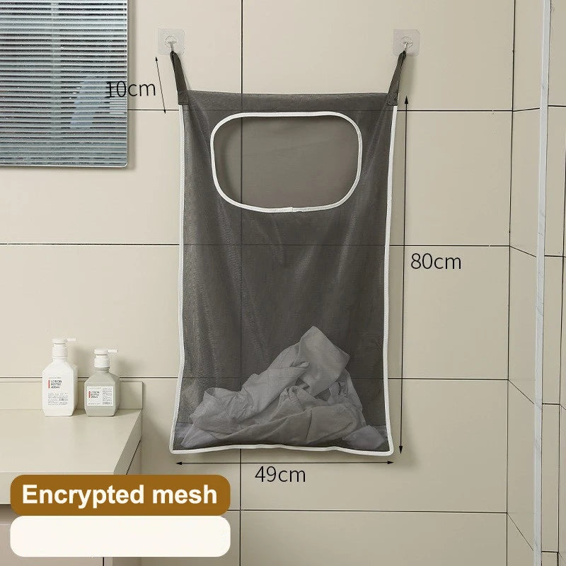 Household Sundries Storage Bag Door Hanging Laundry Basket Wall Qme A2