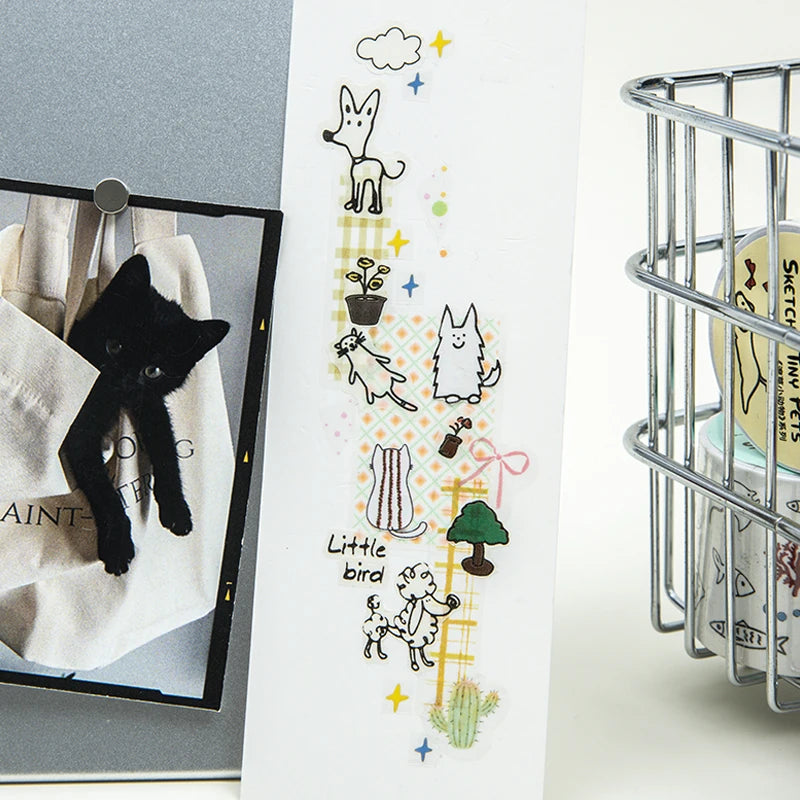 Abstract Line Sketch Pet Washi Tape, Ideal for Junk Journal Decoration, Polaroid Embellishment Qme