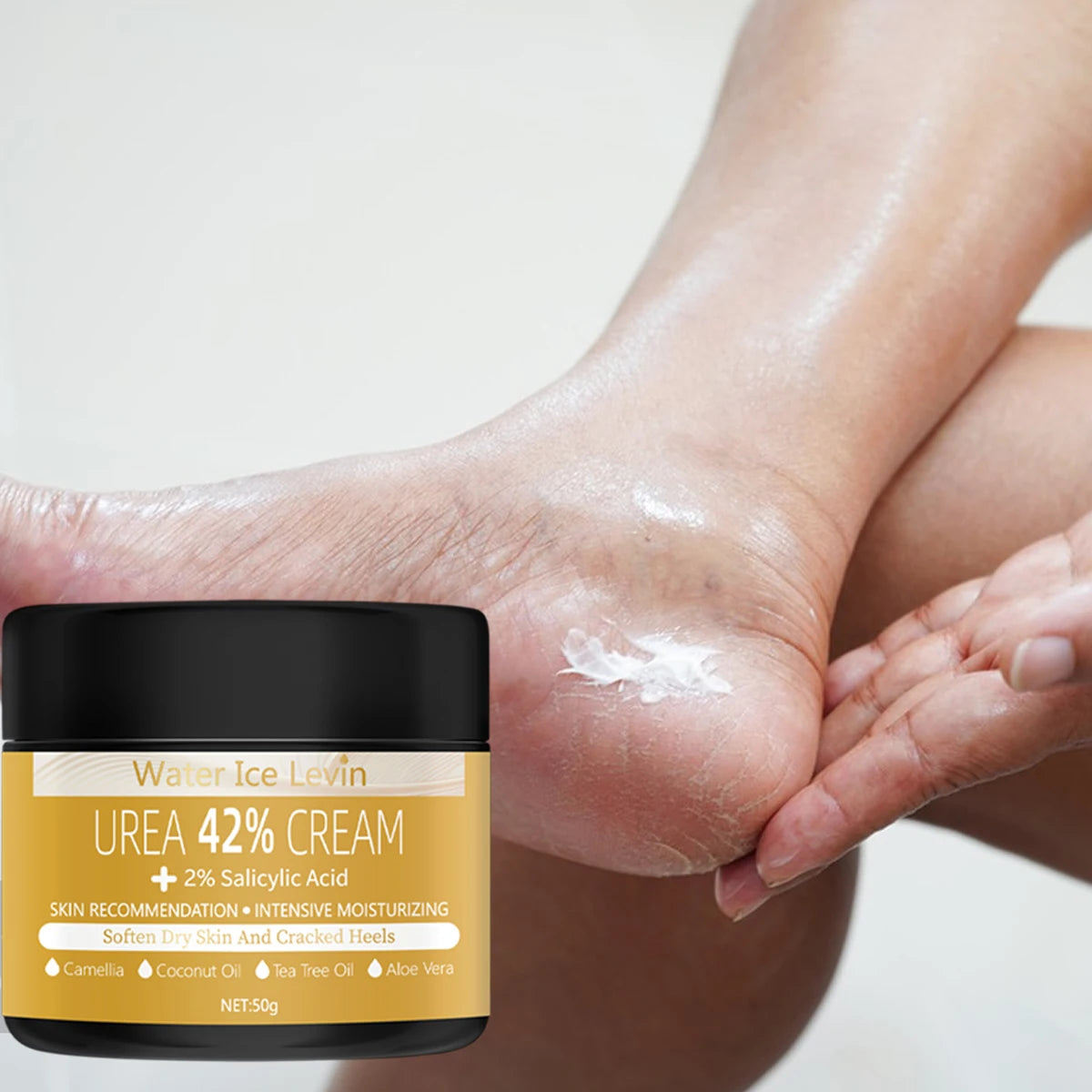 42% urea foot cream, containing 2% salicylic acid, coconut oil, and tea tree - enhances moisturizing and nourishes the skin Qme