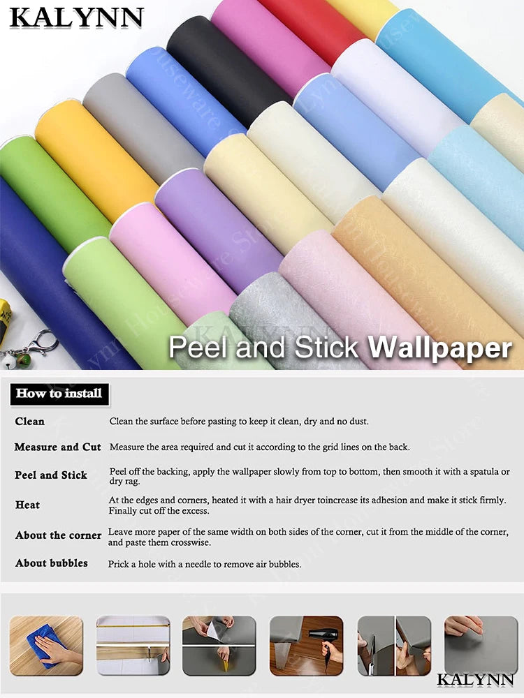 Sky Blue Peel Stick Wallpaper Self Adhesive Contact Paper Vinyl Wall Qme