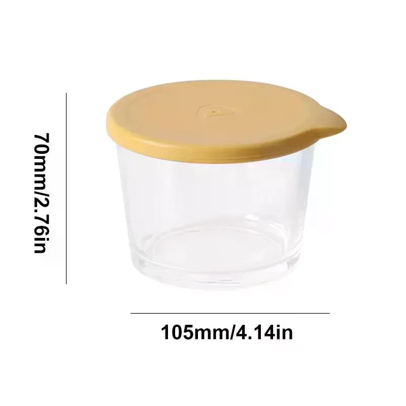 120/260ml Glass Small Sauce Cup Seasoning Dish With Lid Leak-Proof Round Square Dipping Bowl Kitchen Outdoor Camping Tableware Qme