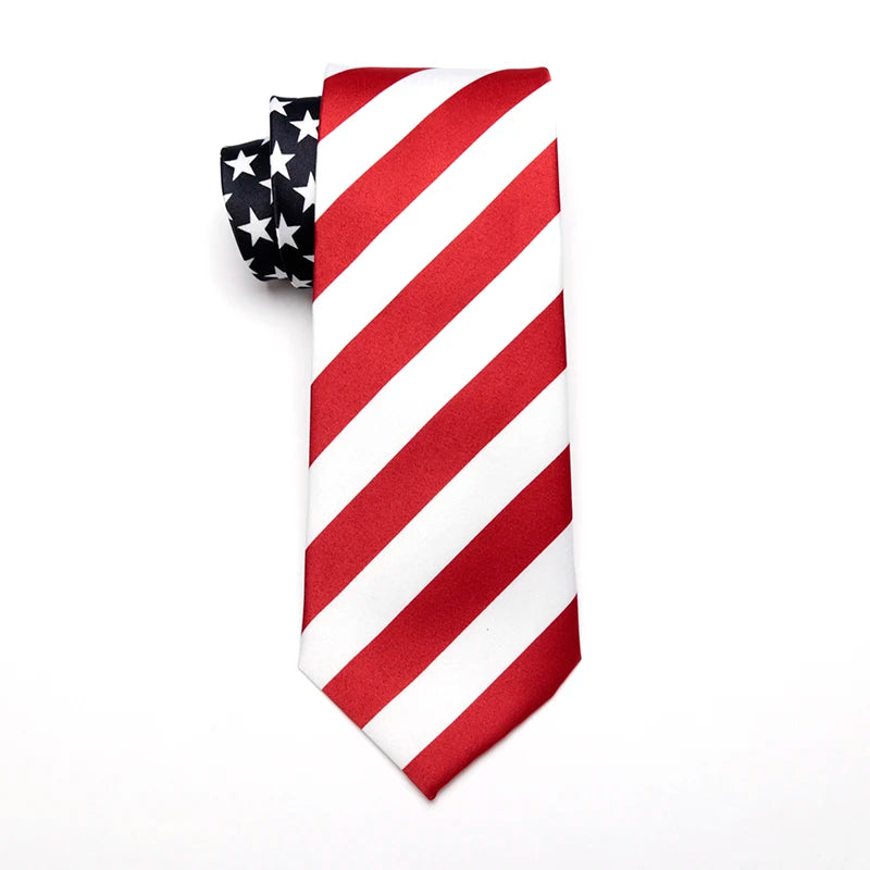Fashion Classic Artificial Silk Star Striped American Flag Mens Qme