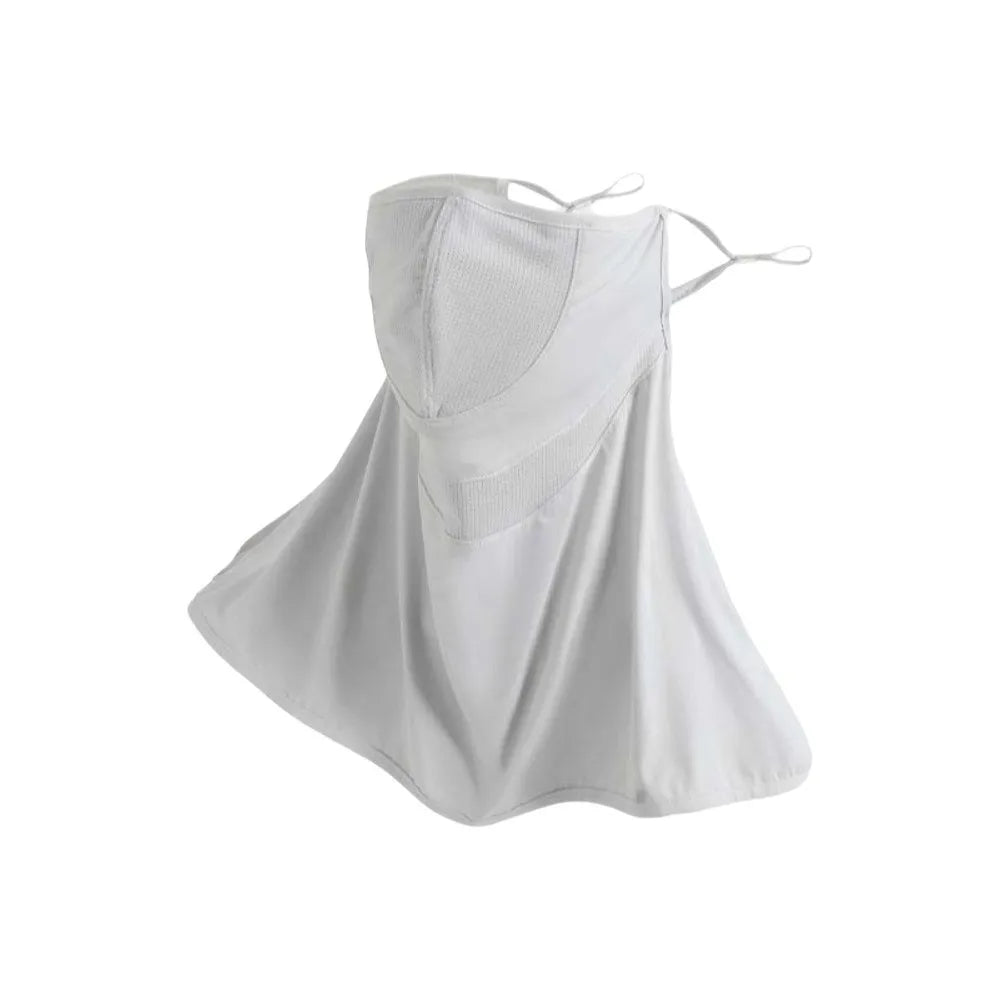 Outdoor Work Ice Silk Neck Sunscreen Mask Thin Solid Color Face Sun Protection Elastic Lightweight Breathable Sunshade Mask Men Qme Light Grey