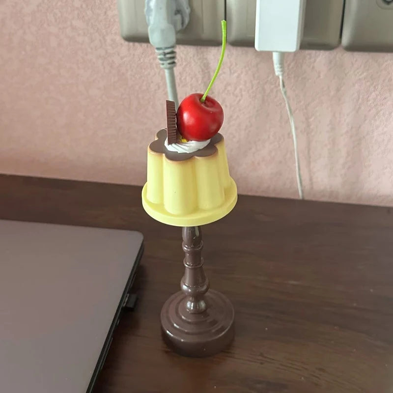 Retro Pudding Night Light Desktop Decoration Bedroom LED Atmosphere Qme