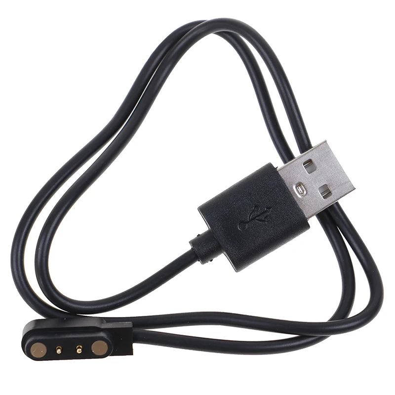 Universal Magnetic 2 Pin Spacing Wristbands Charge Cable Smart Watch Qme BK