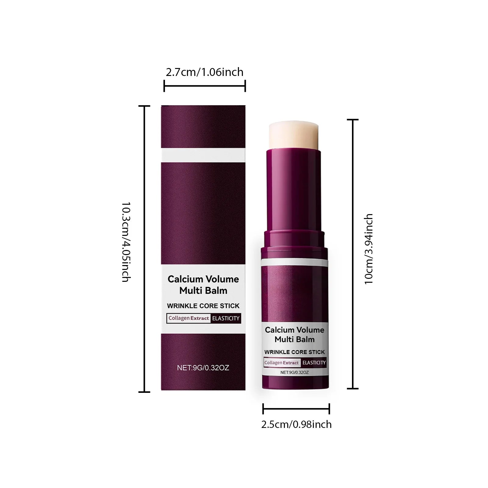 Calcium Skincare Set Anti-Aging Calcium Volume Facial Serum Eye Patches Multi Balm Fade Fine Lines Reduce Dark Circles Nourishes Qme Multi Balm