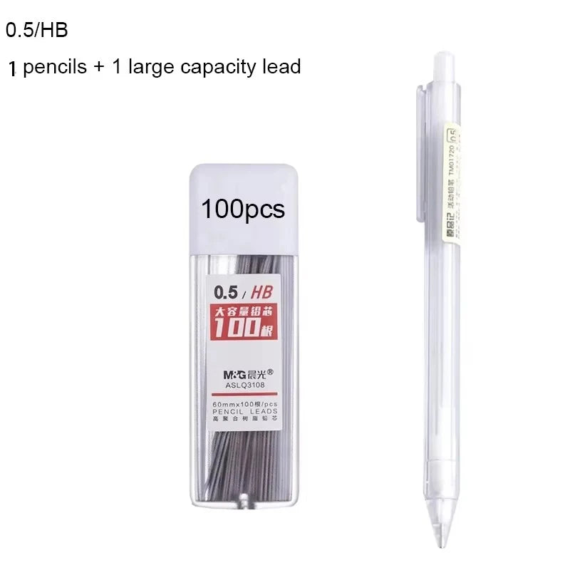 2B/HB Mechanical Pencil Refills White Simple 0.5/0.7mm for Students School Supplies Office Accessories Stationery Supplies Qme (HB)0.5MM Set
