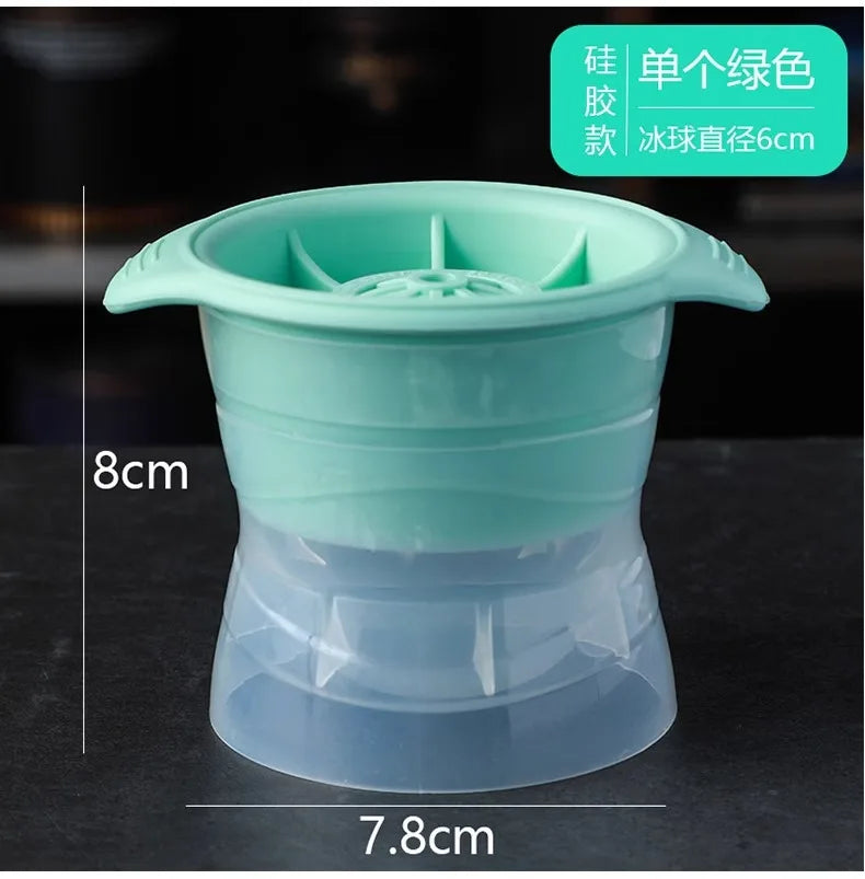 Whiskey Round Large Ice Hockey Mold Maker Kitchen Spherical Silicone Qme green four