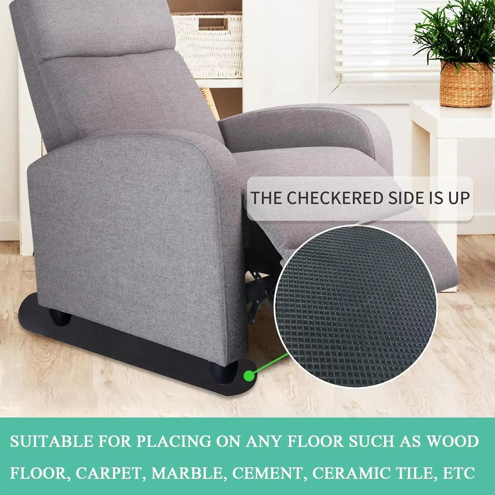 Non-Slip Furniture Rail Pads 2 Pieces Sofa Couch Non Skid Furniture Pads Cuttable Chair Sliding Prevention For Bedroom Living Qme