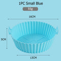 Silicone Air Fryers Oven Baking Tray Pizza Fried Chicken Airfryer Silicone Basket Reusable Airfryer Pan Liner Accessories Qme 1PC Small Blue