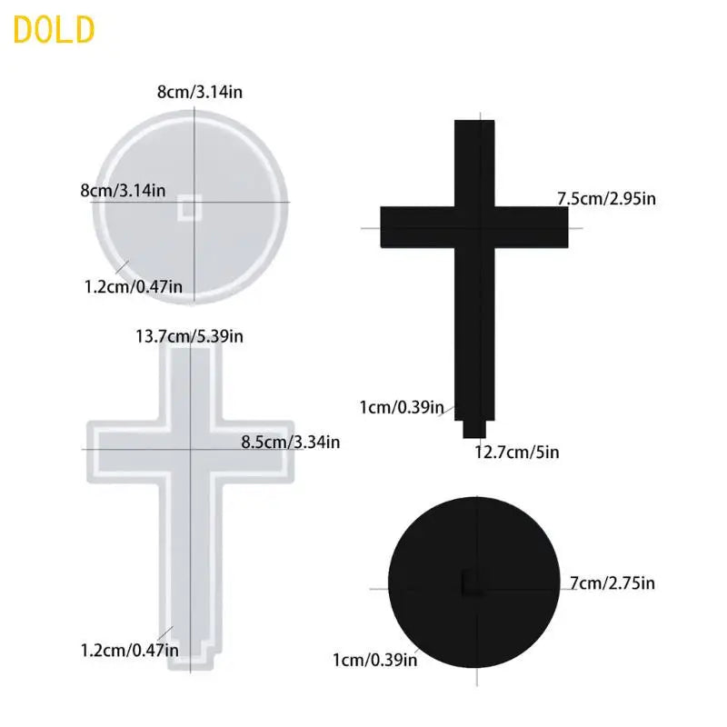 3D Crosses Molds Epoxy Resin Ornament Silicone Church Castings Qme