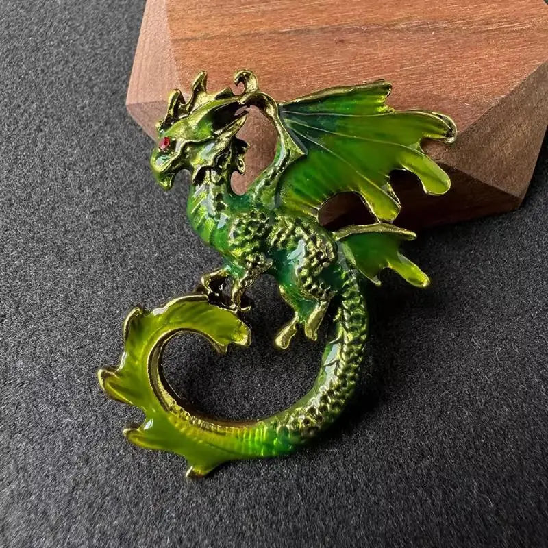 Vintage Enamel Dragon Brooch With Vibrant Multicolor Design And Fine Craftsmanship For Daily Wear Cosplay Fashion Jewelry Gifts Qme A3