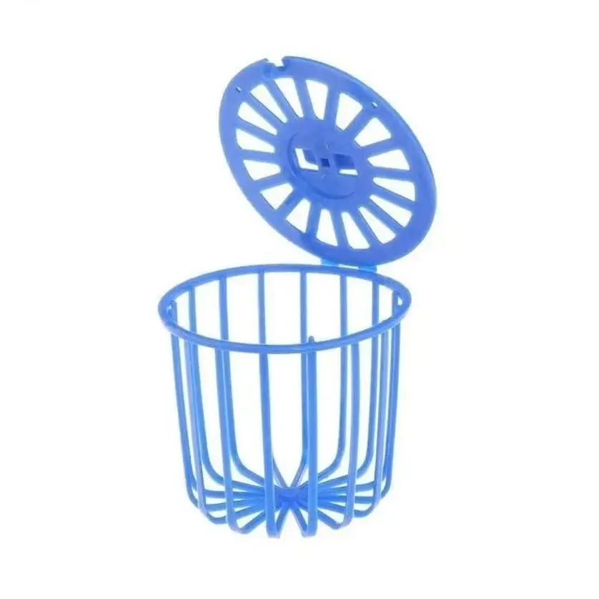 Parrot Feeder Bird Cage Fruit Vegetable Hanging Hollowed Blue Plastic Qme