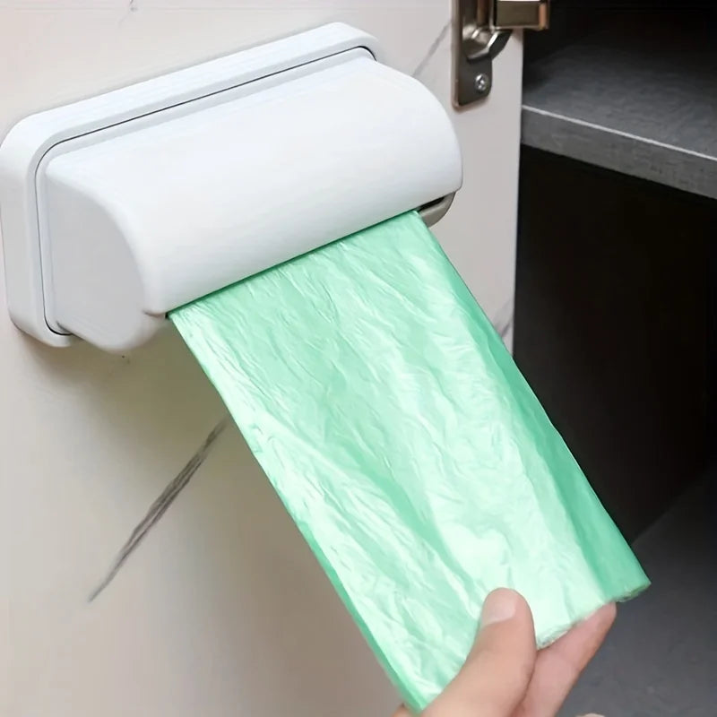 Trash Bags Storage Box Garbage Bag Dispenser for Kitchen Bathroom Wall Mounted Grocery Bag Holder Kitchen Plastic Bags Container Qme
