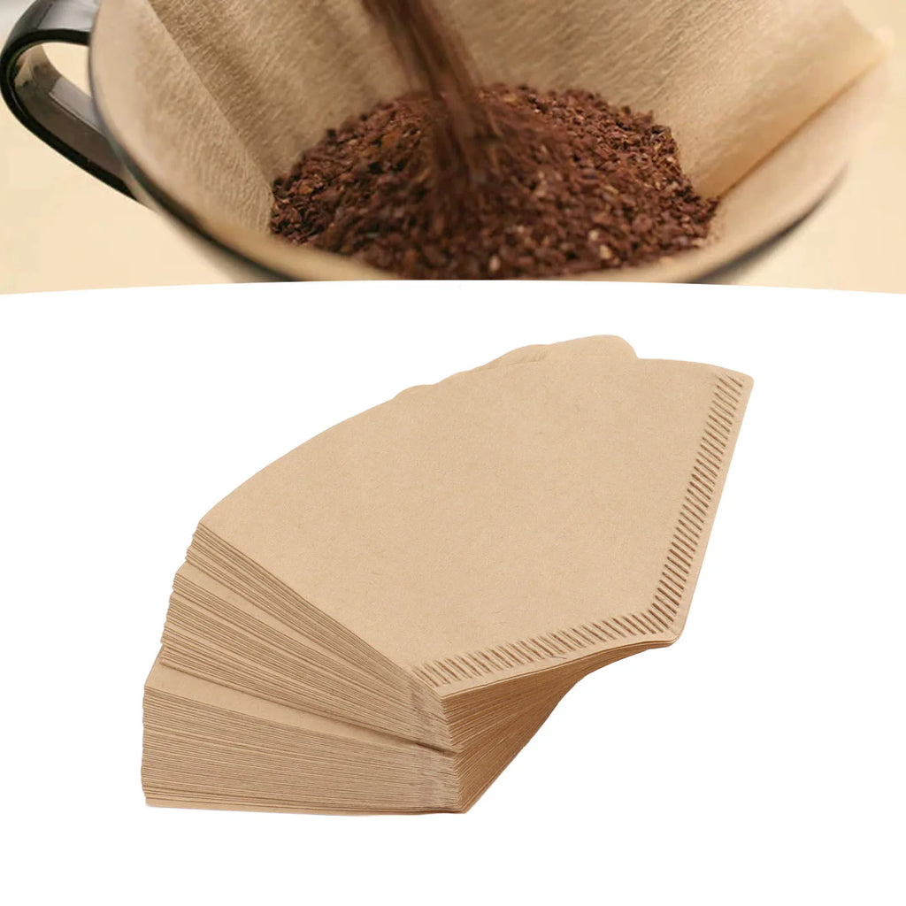 100 Count Cone Coffee Filters Paper Disposable Coffee Filter for 1-2 Cup Pour Over Drip Coffee Maker Natural Unbleached Brewing Qme