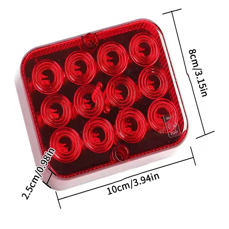 12V 24V 12 LED Waterproof Rear Tail Fog Light Driving Lamps Safety Qme