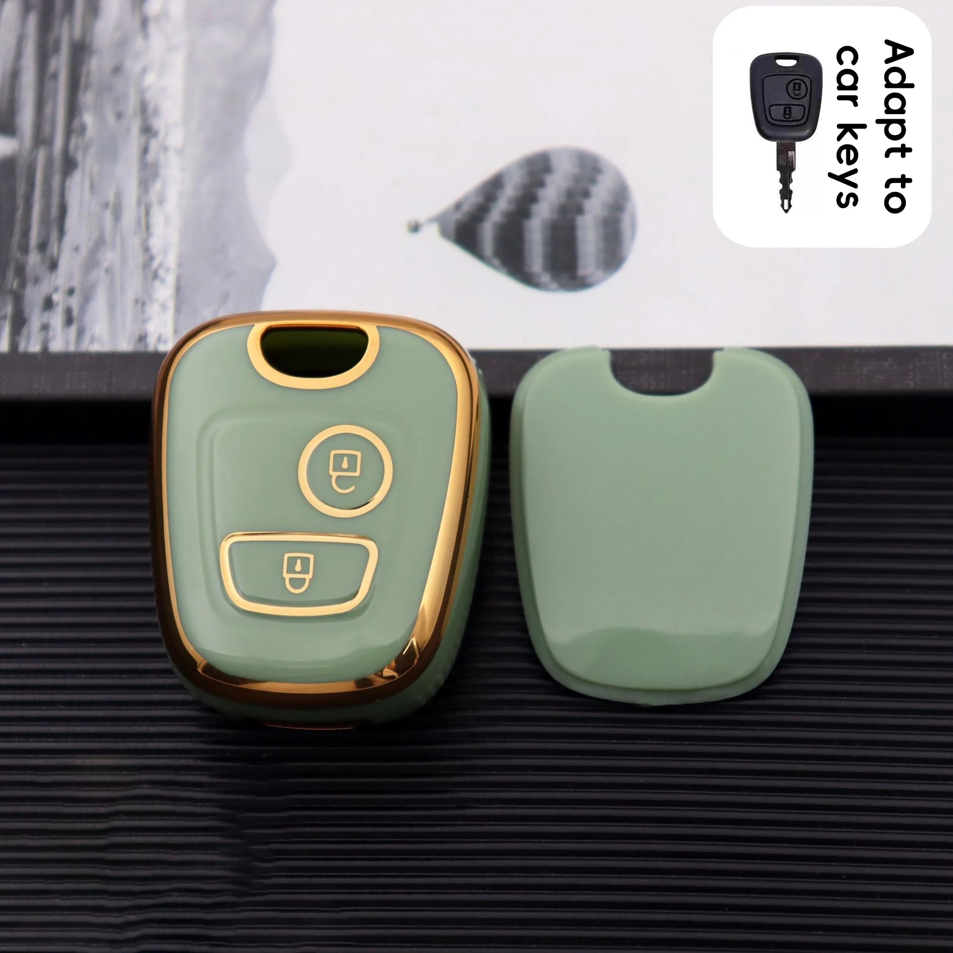 Car Remote Key Protection Case Suitable Smart Chain Cover Logo 307 Qme green