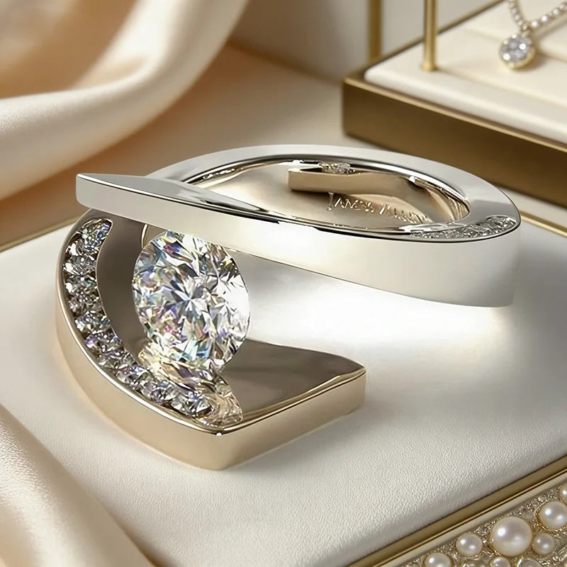 Luxury Bridal Rings Size 6 7 8 9 10 New Princess 925 Sterling Silver Rose Gold Color Women Rhinestone Crown Engagement Jewelry Qme
