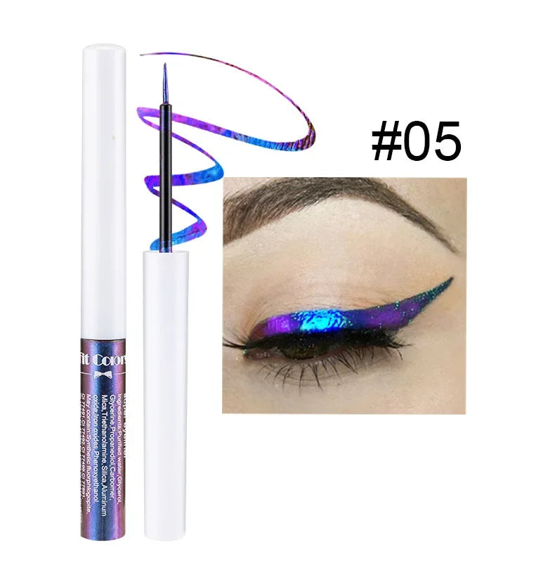 Chameleons Eyeliner Liquid Pearl Gloss Shiny Metallic Eyeshadow Liner Multi Chrome Color Aurora Eye Makeup Glitter Pigment Qme 05